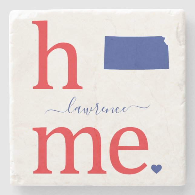 State of Kansas Stone Coaster (Front)