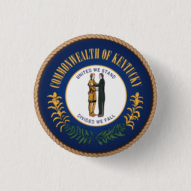 State of Kentucky Flag Seal Button (Front)