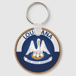 State of Louisiana Flag Seal Key Ring