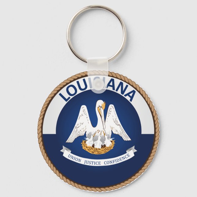 State of Louisiana Flag Seal Key Ring (Front)