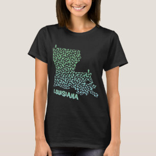 State of Louisiana Outline Maze & Labyrinth T-Shirt
