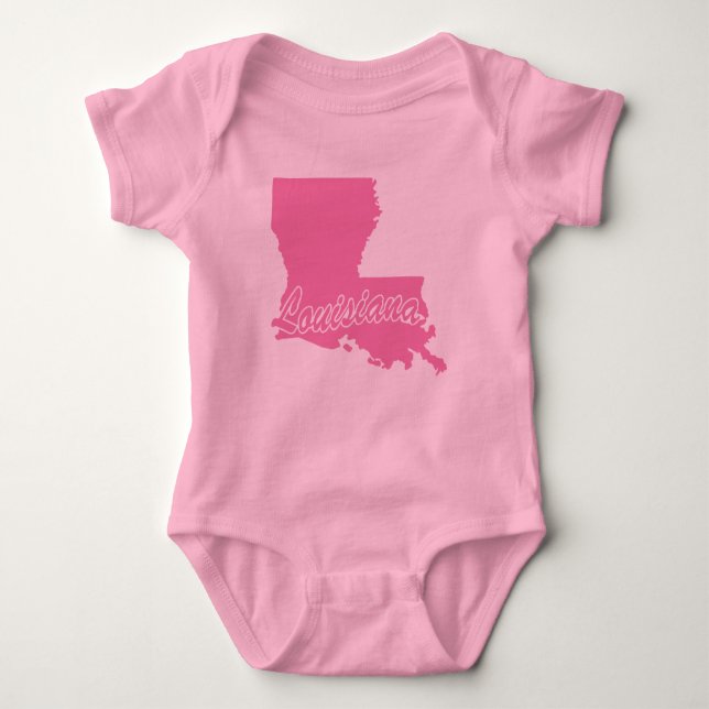 State Of Louisiana Shape Baby Bodysuit (Front)