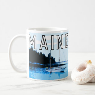 State of Maine theme coffee mug