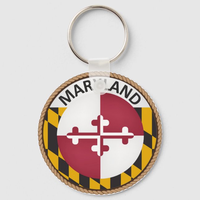 State of Maryland Flag Seal Key Ring (Front)