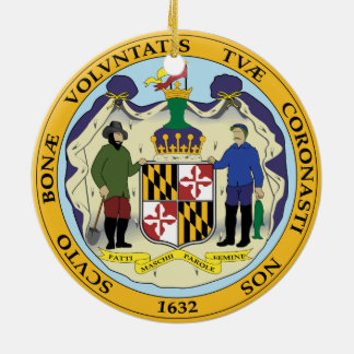 STATE OF MARYLAND SEAL CERAMIC TREE DECORATION