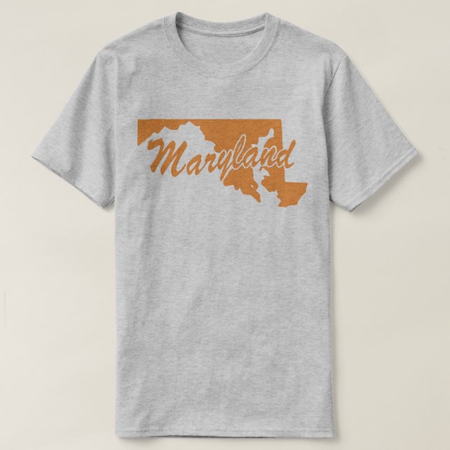 State Of Maryland Shape T-shirt (Design Front)