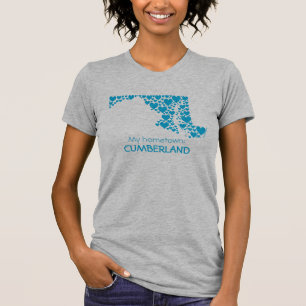 State of Maryland Silhouette Hearts & Hometown T-Shirt