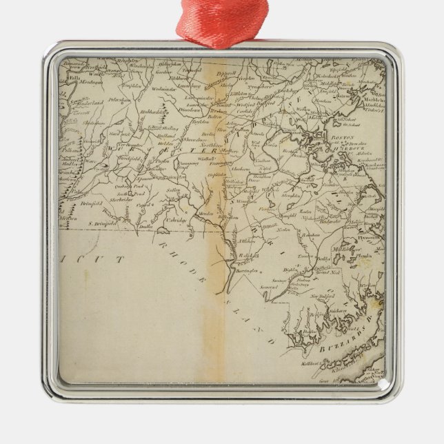 State of Massachusetts 2 Metal Tree Decoration (Front)