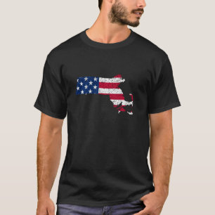 State of Massachusetts Patriotic USA Flag for Men T-Shirt