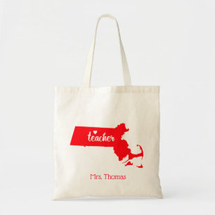 State of Massachusetts Personalised Teacher Tote Bag