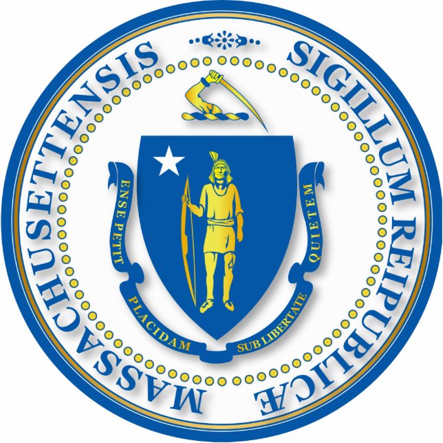 State of Massachusetts seal Standing Photo Sculpture (Front)