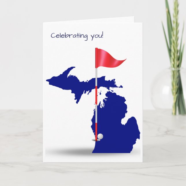 state of Michigan and golf ball Card (Front)