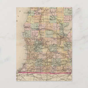 State of Michigan Atlas Map Postcard