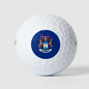 State of Michigan Flag Golf Balls