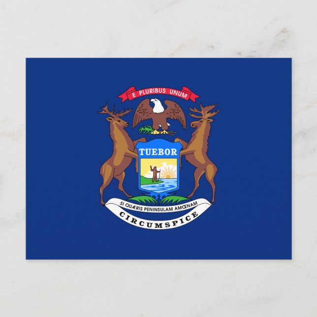 State of Michigan Flag Postcard (Front)