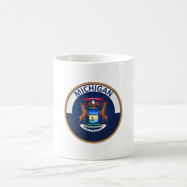 State of Michigan Flag Seal Coffee Mug (Center)