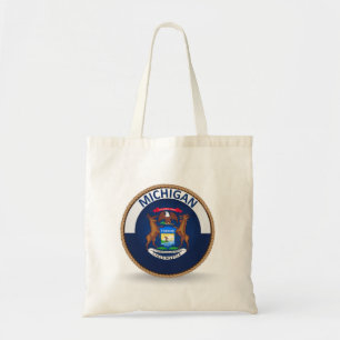 State of Michigan Flag Seal Tote Bag