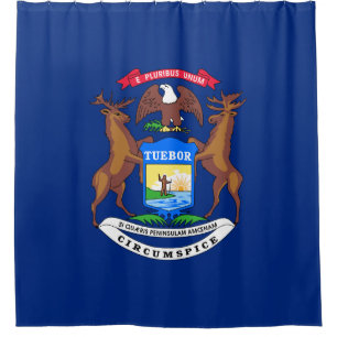 State of Michigan Flag Shower Curtain