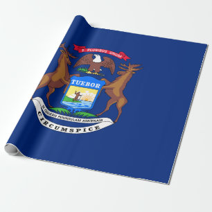 State of Michigan Flag Wrapping Paper