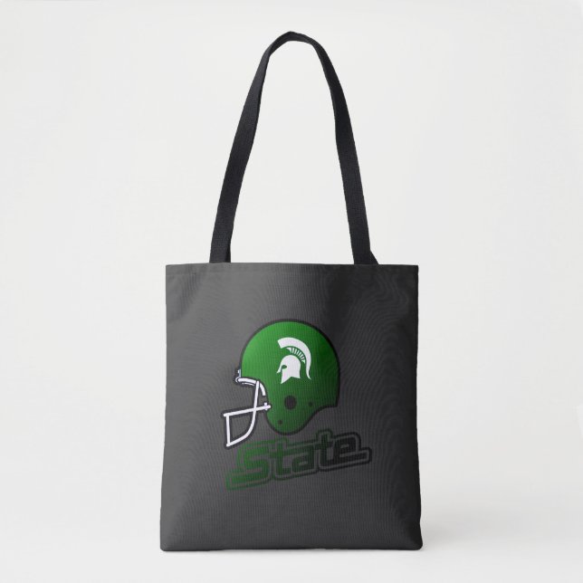State of Michigan Green Black Tote Bag (Front)