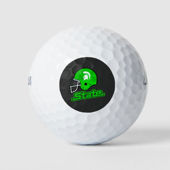 State of Michigan Green White Golf Balls (Front)