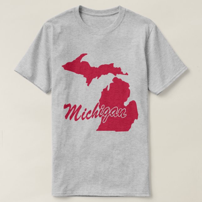 State Of Michigan Shape T-shirt (Design Front)