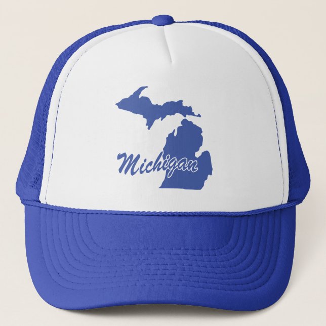 State Of Michigan Shape Trucker Hat (Front)