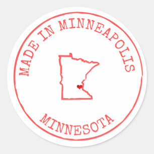 State of Minnesota/Address/Business/Wedding Custom Classic Round Sticker