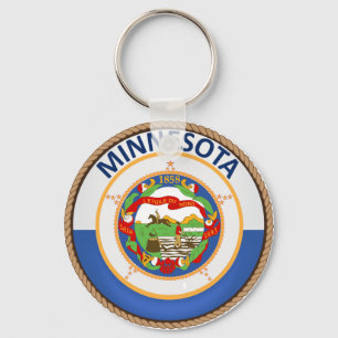 State of Minnesota Flag Seal Key Ring