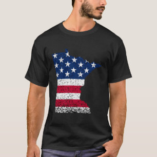 State Of Minnesota Patriotic Usa Flag For Men Wome T-Shirt