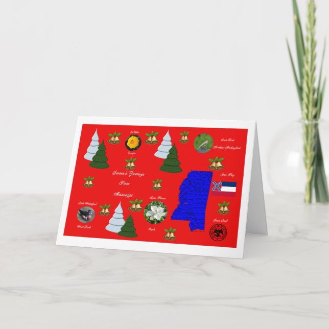 State of Mississippi Christmas Greeting Card (Front)
