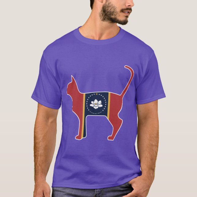 State of Mississippi Flag for Cat Lovers 2 Oversiz T-Shirt (Front)