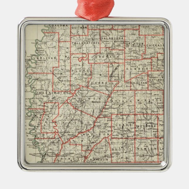 State of Mississippi Metal Tree Decoration (Front)