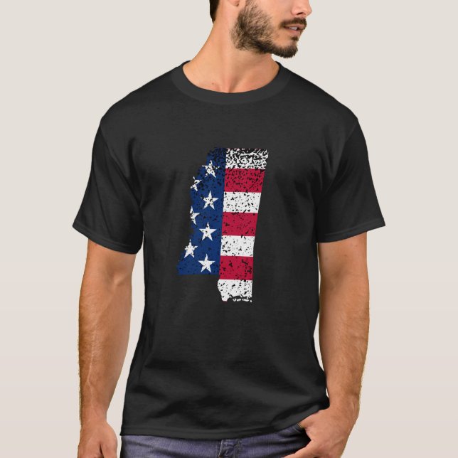 State of Mississippi Patriotic USA Flag for Men Wo T-Shirt (Front)