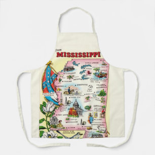 State of Mississippi Vintage Map Apron