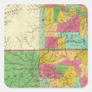 State of Missouri and Territory of Arkansas Square Sticker