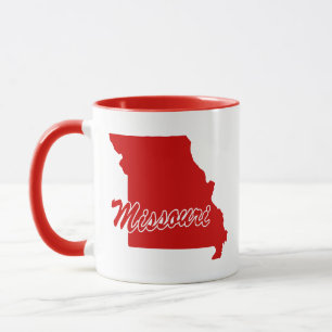 State Of Missouri Shape Red Mug