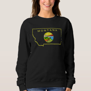 State Of Montana Flag Big Sky Helena Bozeman Bill Sweatshirt