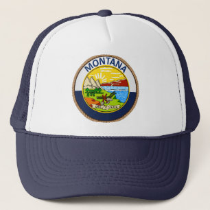 State of Montana Flag Seal Trucker Hat