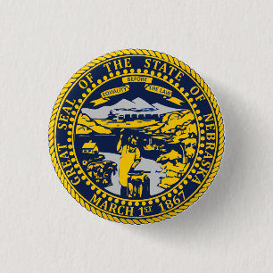 State of Nebraska Flag Seal Button