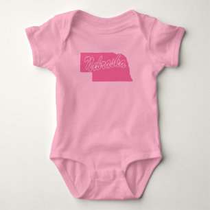 State Of Nebraska Shape Baby Bodysuit