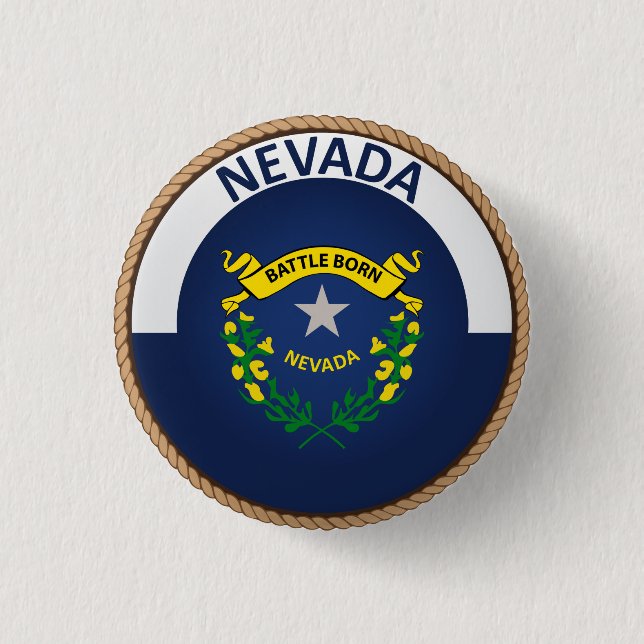 State of Nevada Flag Seal Button (Front)