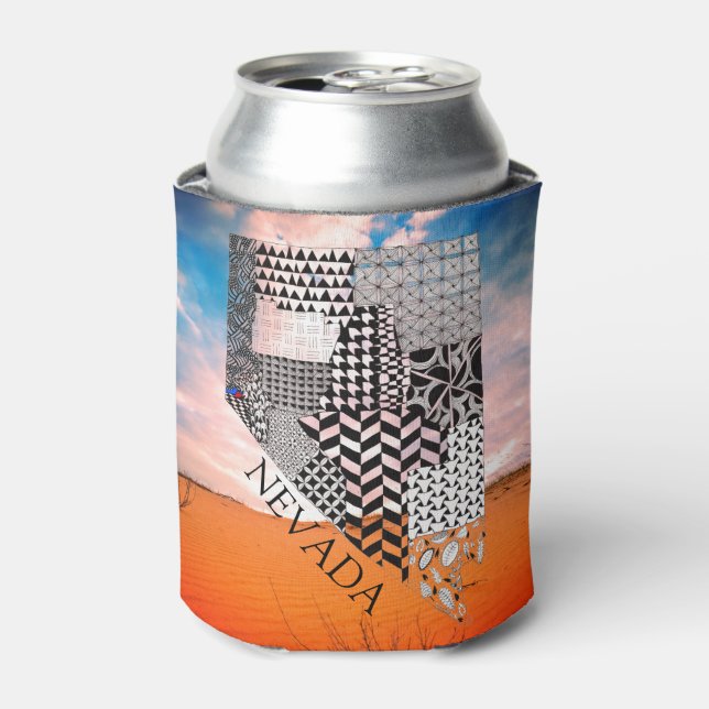 State of Nevada Map Illustration Can Cooler (Can Front)
