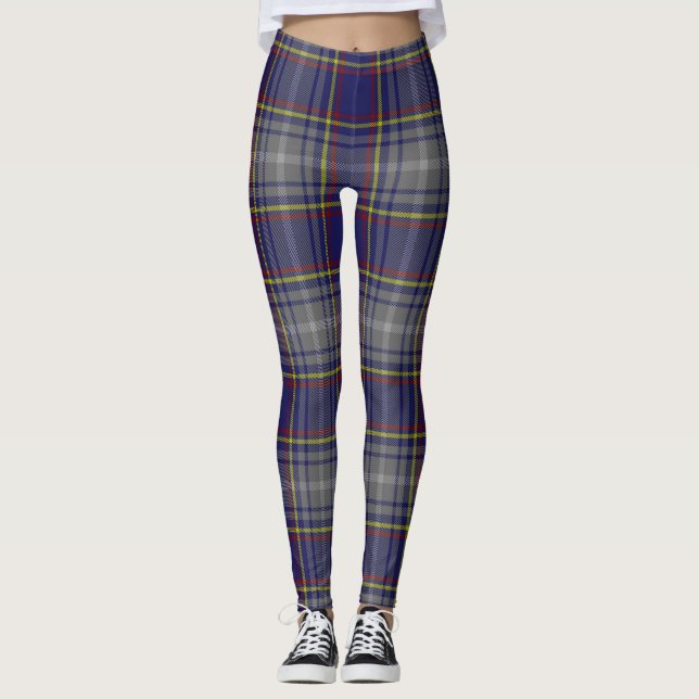 State of Nevada tartan plaid Leggings (Front)