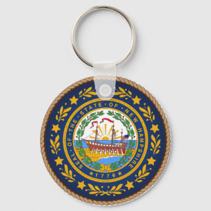 State of New Hampshire Flag Seal Key Ring