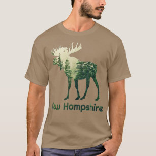 State Of New Hampshire Moose Forest Tree Hunter Wi T-Shirt