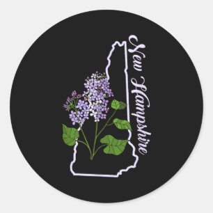 State Of New Hampshire Purple Lilac Flower Classic Round Sticker