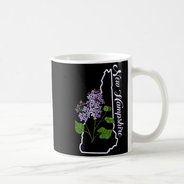 State Of New Hampshire Purple Lilac Flower  Coffee Mug (Right)