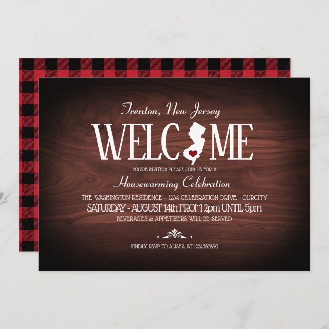 State of New Jersey New Home|Housewarming Party Invitation (Front/Back)