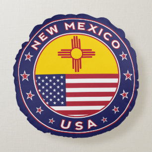State of New Mexico Round Cushion